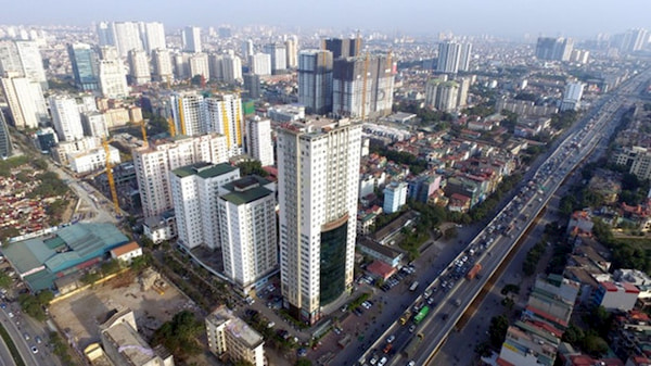 Mot khu vuc tap trung nhieu du an chung cu cua Ha Noi. 